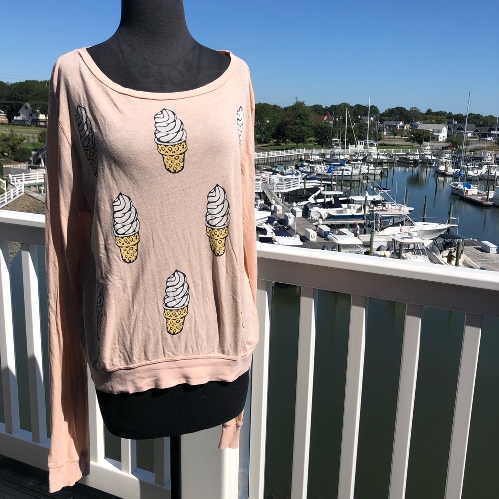 Wildfox Couture Peach Ice Cream Top Medium